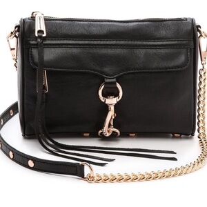 Rebecca Minkoff Large Black Leather Crossbody Bag